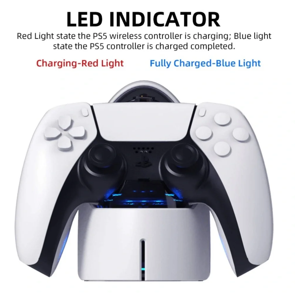 Childly&Choicely Upgraded PS5 Controller Charger, Dual Charging Station Dock